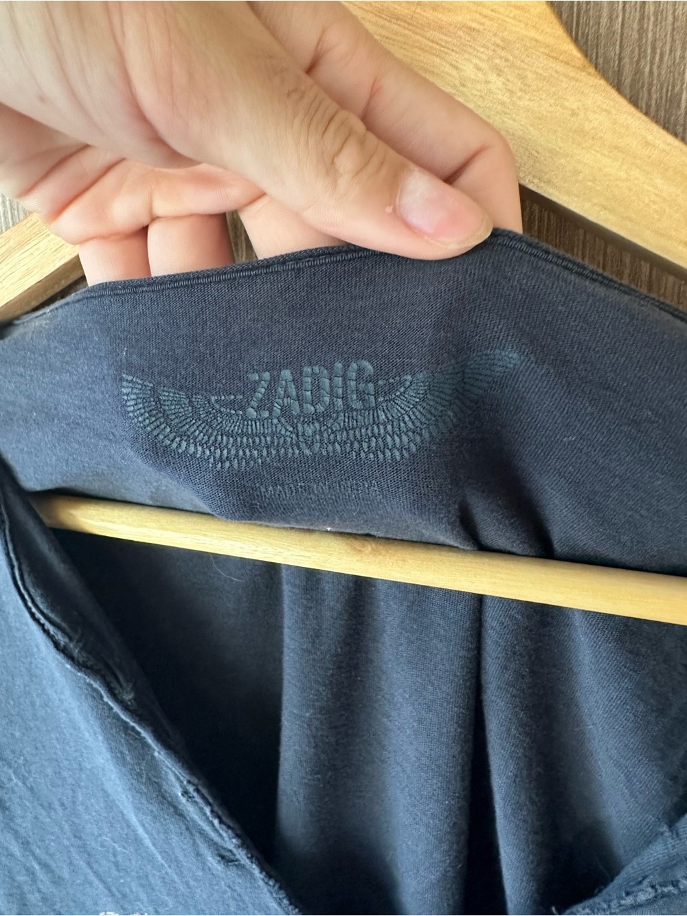 Zadig & Voltaire Long-Sleeve V-Neck Graphic Top - Black - Picture 2 of 4